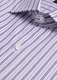 Paul Stuart Purple Narrow Stripe Dress Shirt, thumbnail 3