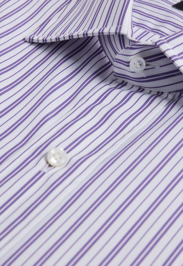 Paul Stuart Purple Narrow Stripe Dress Shirt, image 3