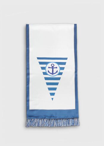 Paul Stuart Anchor Printed Silk Scarf
