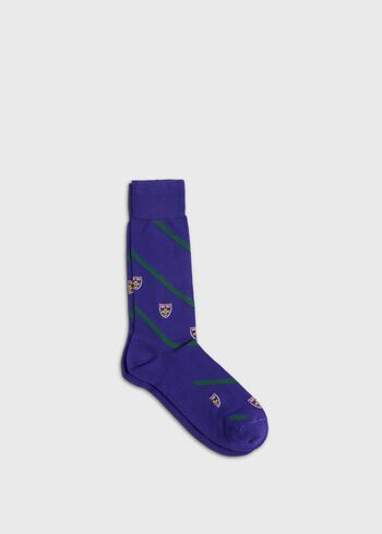 Paul Stuart Cotton Crest Motif Sock