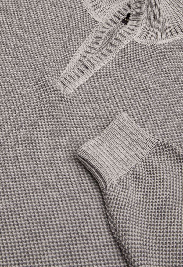 Paul Stuart Merino Wool Open Collar BirdsEye Sweater, image 2