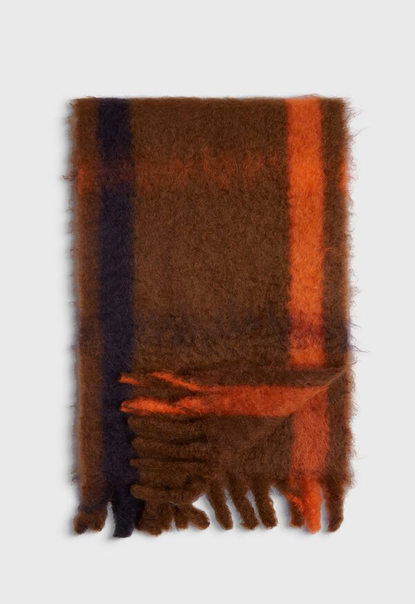 Paul Stuart Brown Scarf with Bold Stripe, image 1