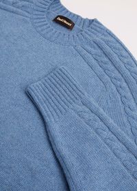 Paul Stuart Cashmere Cable Knit Sleeve Crewneck Sweater, thumbnail 2