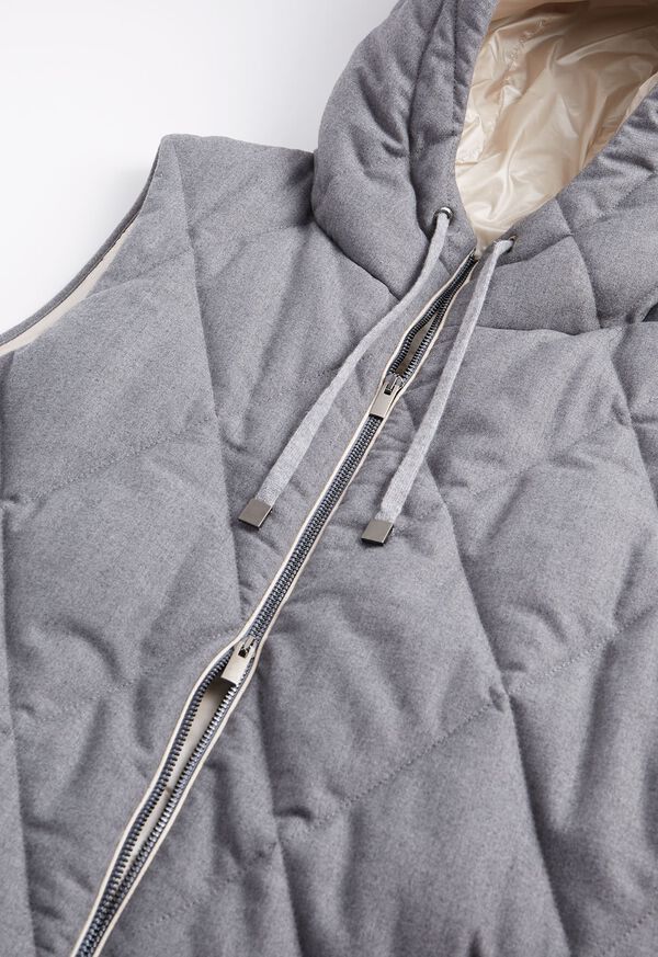 Paul Stuart Long Quilted Flannel Vest, image 2