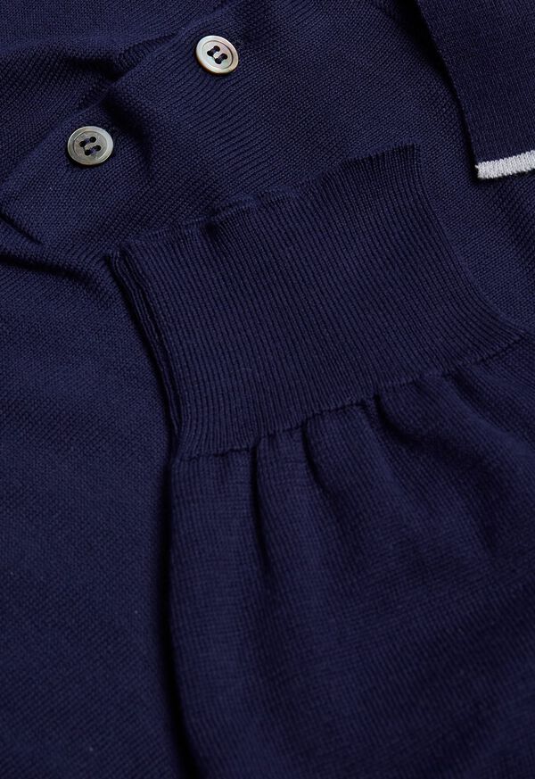 Paul Stuart Long Sleeve Polo with Contrast Trim, image 2