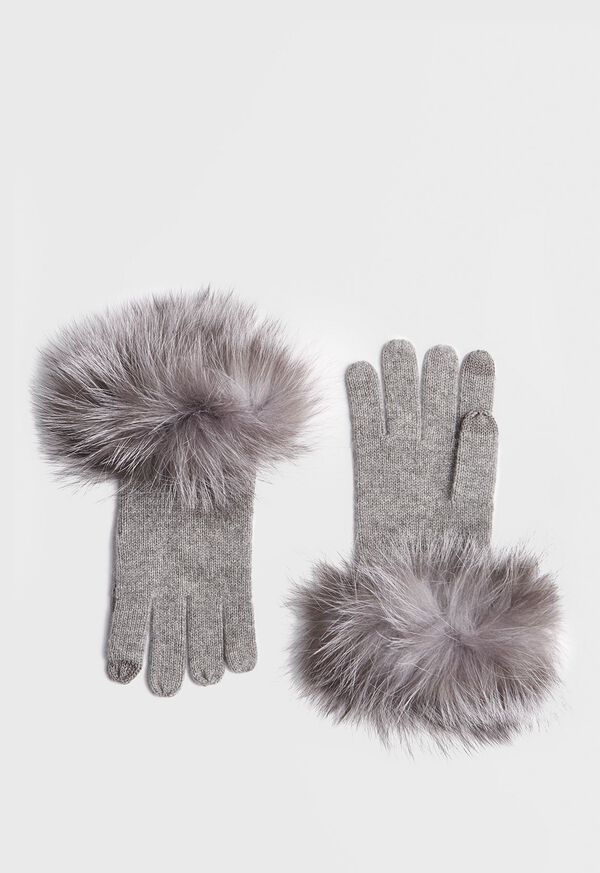 Paul Stuart Touchscreen Fox Fur Trim Glove, image 2