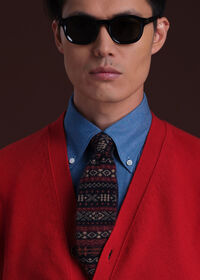 Paul Stuart Cashmere Fair Isle Knit Tie, thumbnail 2