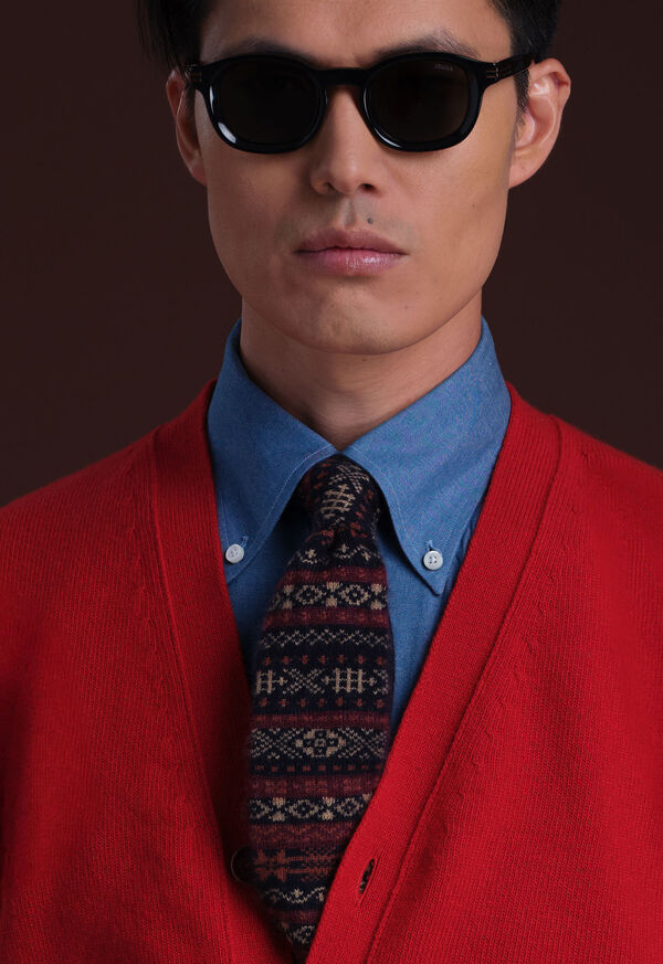 Paul Stuart Cashmere Fair Isle Knit Tie, image 2
