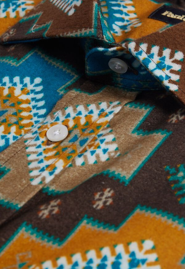 Paul Stuart Cotton Ethnic Print Sport Shirt, image 2
