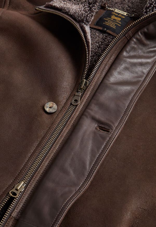 Paul Stuart Funnel Neck Shearling Jacket, image 5