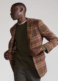 Paul Stuart Oatmeal and Rose Wool Blend Plaid Sport Jacket, thumbnail 2