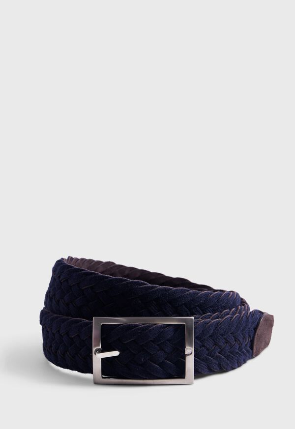 Paul Stuart Woven Suede and Wool Reversible Belt, image 2