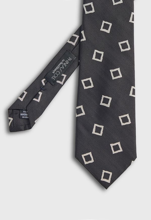 Paul Stuart Silk Woven Deco Squares Tie