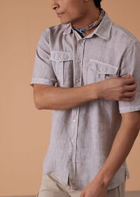 Paul Stuart Washed Linen Military Style Shirt, thumbnail 4