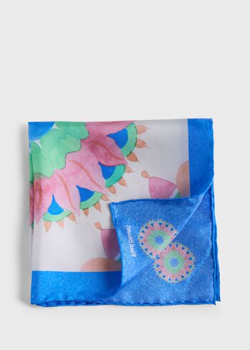 Paul Stuart Printed Silk Sunburst Pocket Square