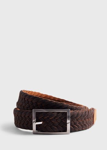 Paul Stuart Woven Suede and Wool Reversible Belt