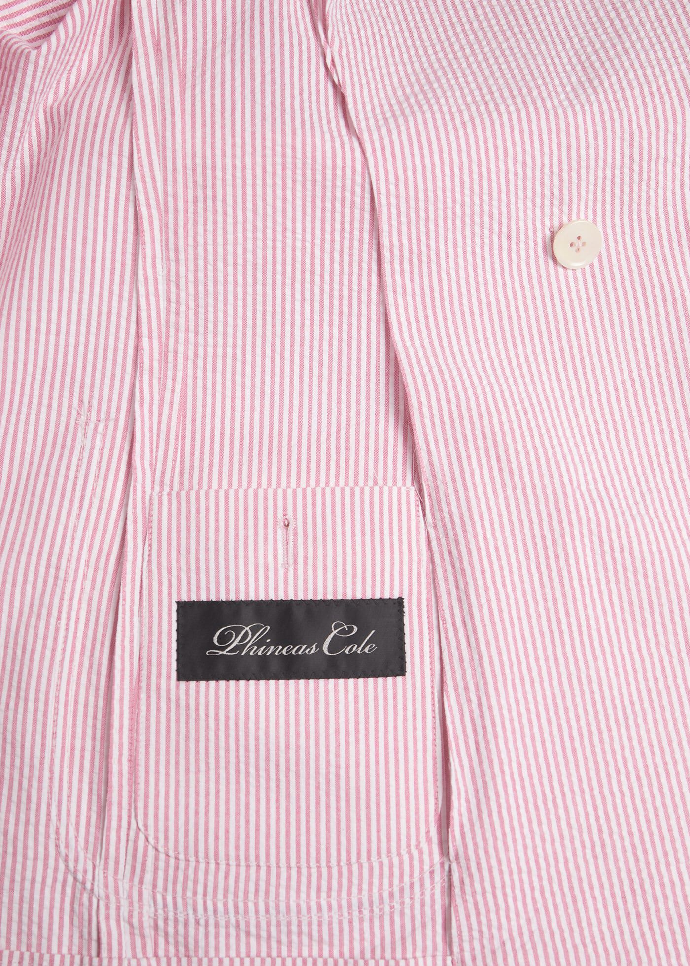 Pink and white striped jacket sales
