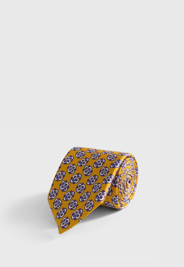 Paul Stuart Large Medallion Print Silk Tie, image 1