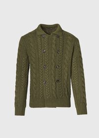 Paul Stuart Cashmere Cable Double Breasted Cardigan, thumbnail 1
