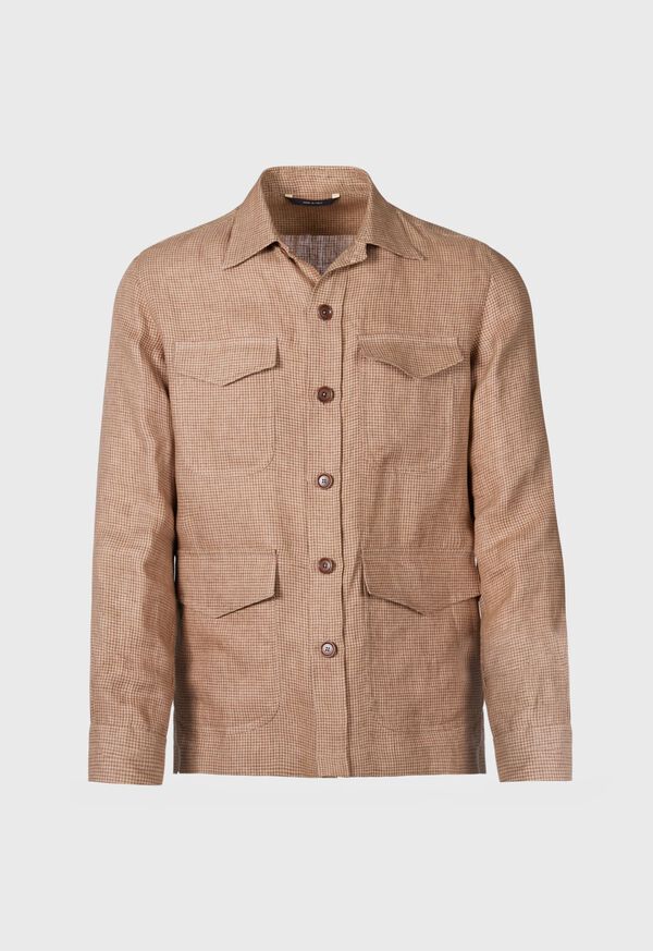 Paul Stuart Linen Houndstooth Safari Jacket, image 1