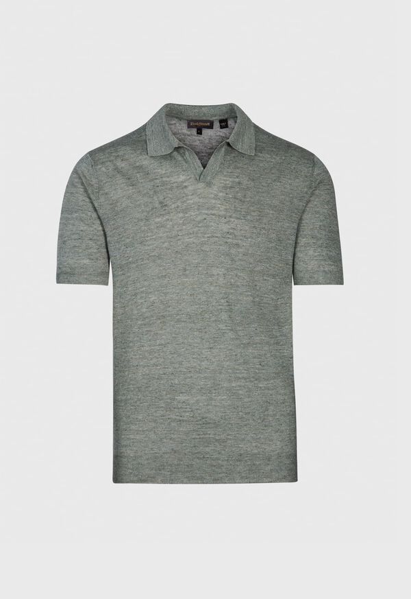 Paul Stuart Linen Open Collar Polo, image 1
