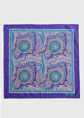 Paul Stuart Silk Twill Paisley Pocket Square
