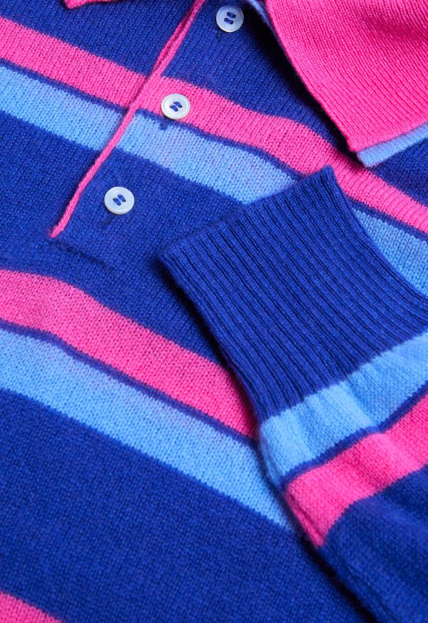Paul Stuart Cashmere Double Collar Stripe Polo, image 2