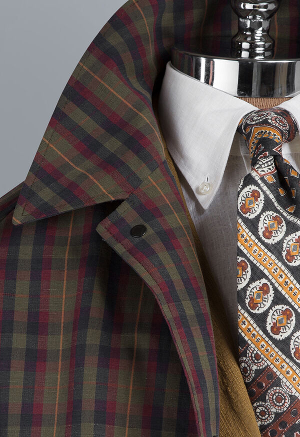 Paul Stuart Plaid Trench Coat, image 6