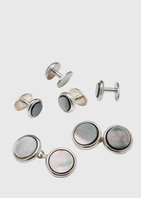 Paul Stuart Silver & Mother of Pearl Stud Set, thumbnail 1