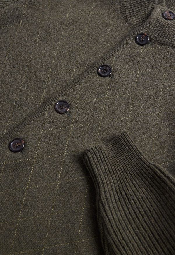 Paul Stuart Cashmere Quilted Button Front Cardigan, image 4