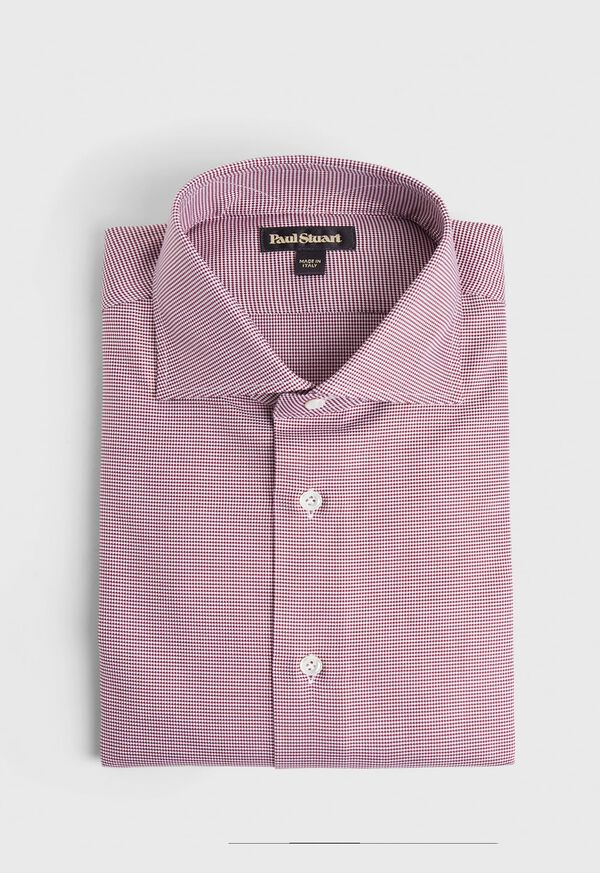 Paul Stuart Red Micro Jacquard Dress Shirt