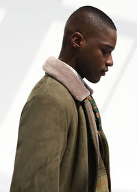 Paul Stuart Modern Suede Coat with Shearling Trim, thumbnail 6