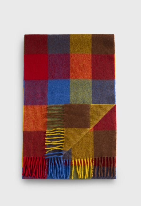 Paul Stuart Woven Cashmere Buffalo Check Scarf, image 1