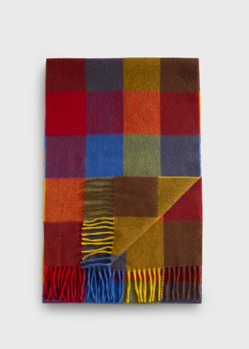 Paul Stuart Woven Cashmere Buffalo Check Scarf