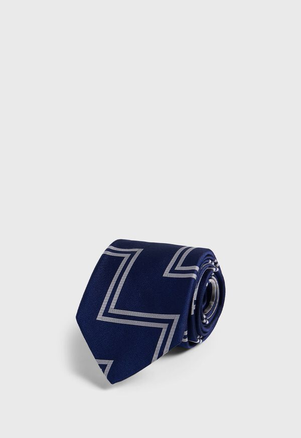 Paul Stuart Woven Silk Deco Zig Zag Tie, image 1