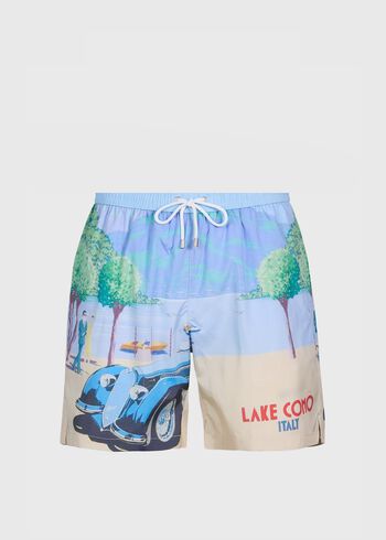 Paul Stuart Lake Como Vintage Car Swim Trunk