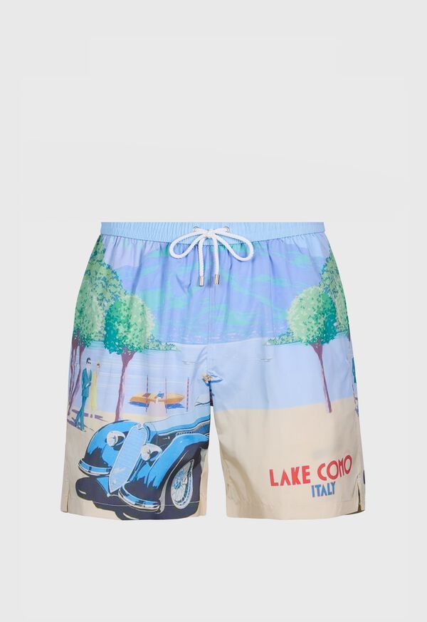 Paul Stuart Lake Como Vintage Car Swim Trunk, image 1