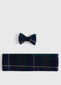 Paul Stuart Wool Plaid Bow Tie and Cummerbund Set, thumbnail 1