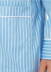 Paul Stuart Light Blue & White Striped Pajamas, thumbnail 4