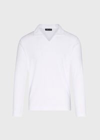 Paul Stuart Johnny Collar Cotton Terry Pullover, thumbnail 1