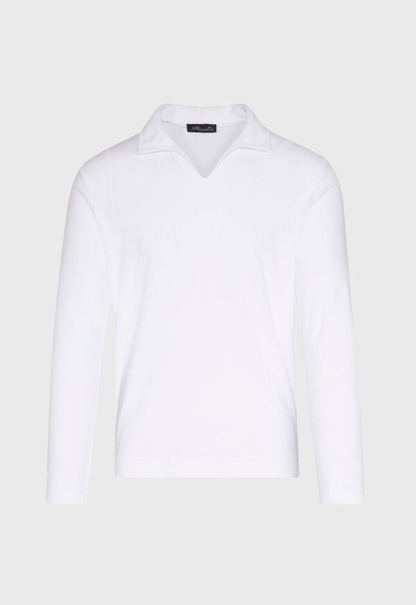 Paul Stuart Johnny Collar Cotton Terry Pullover