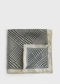 Paul Stuart Printed Silk Plaid Pocket Square, thumbnail 1