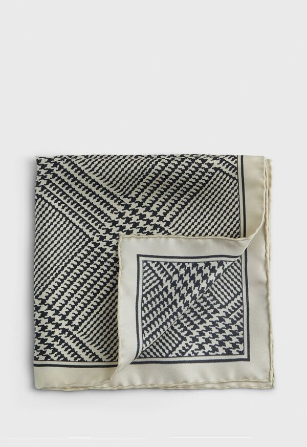 Paul Stuart Printed Silk Plaid Pocket Square, image 1