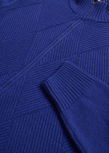 Paul Stuart Wool and Cashmere Zip Jacquard Cardigan