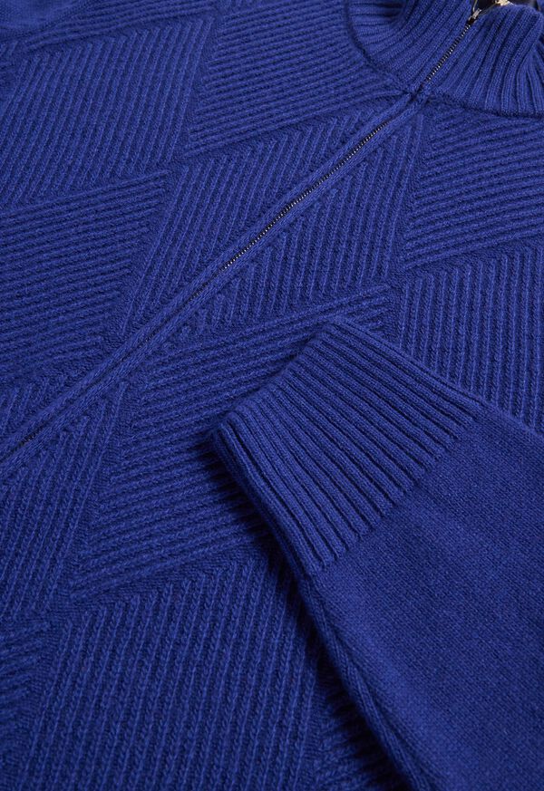 Paul Stuart Wool and Cashmere Zip Jacquard Cardigan, image 2