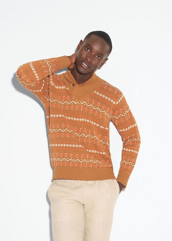 Paul Stuart Linen & Cotton Fairisle Sweater
