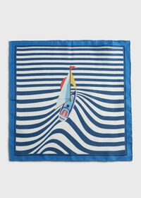 Paul Stuart Sailboat Printed Silk Pocket Square, thumbnail 3
