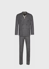 Paul Stuart Grey Nailhead Double Breasted Suit, thumbnail 1