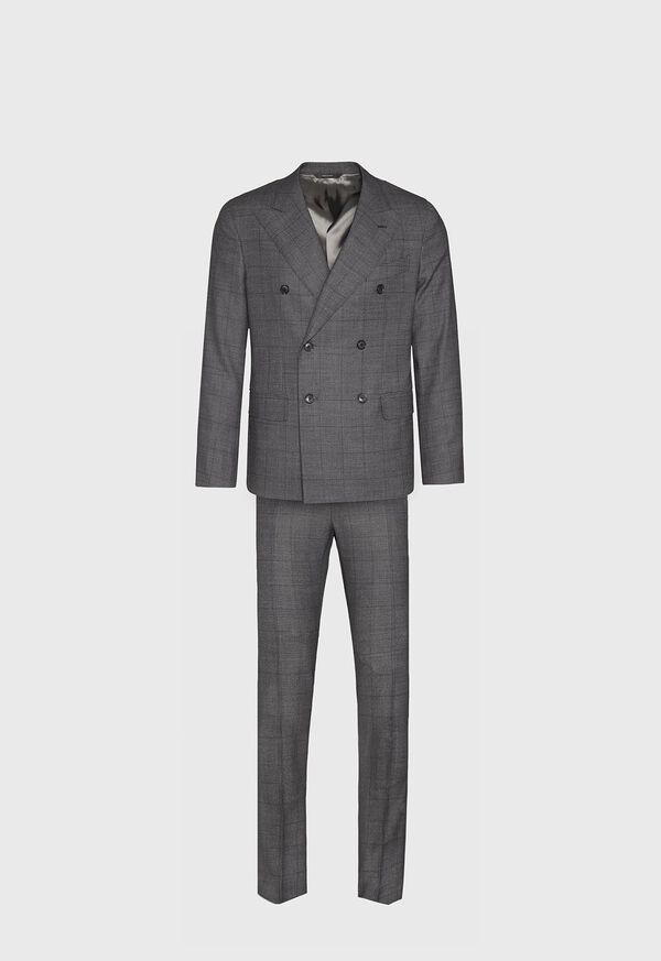 Paul Stuart Grey Nailhead Double Breasted Suit, image 1