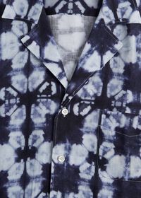 Paul Stuart Indigo Tie Dye Print Camp Collar Shirt, thumbnail 2